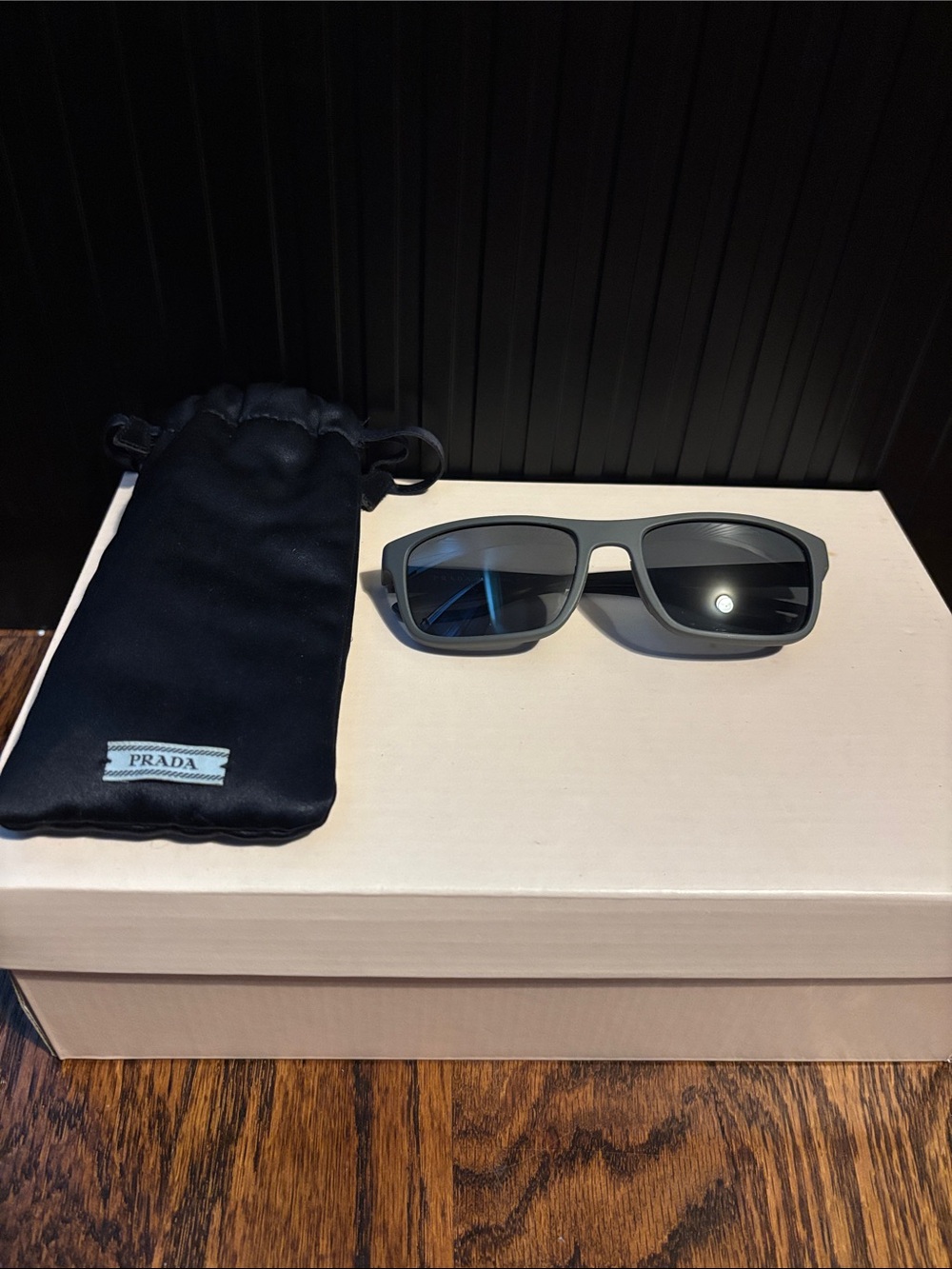 Prada Gray Frame Sunglasses with Black Case. (SPS 03r)
